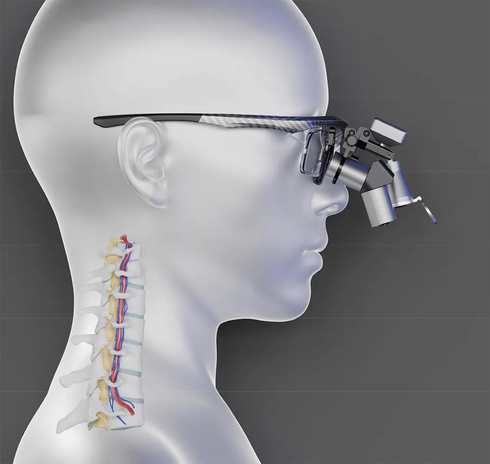 Les loupes binoculaires inclinées éliminent le besoin de se pencher, réduisant la tension dans les épaules et le cou